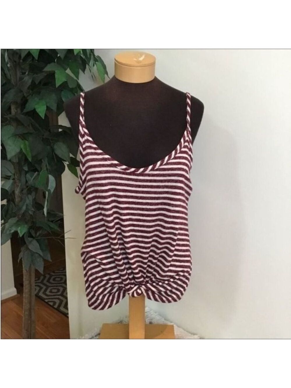 SO spaghetti strap striped top w/ knotted front Woman’s Juniors size L